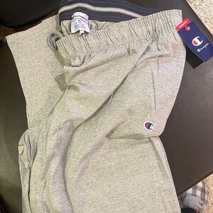 Champion Gray Sweatpants Elastic Waistband Fleece